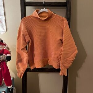 Nagnata Vibrant Orange Cowl Neck Sweater